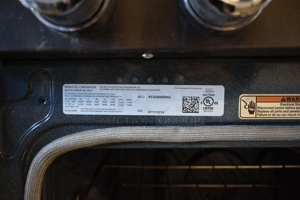 KitchenAid KFGG500EBS2 Metal Natural Gas Powered 4 Burner Range w/ Oven.  - Image 6 of 7