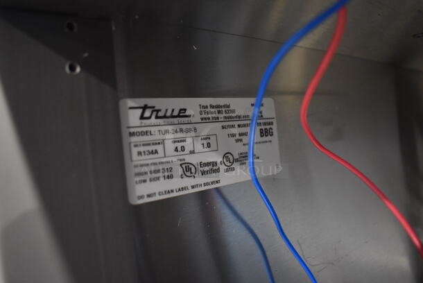 2016 True TUR-24-R-SS-B Stainless Steel Commercial Single Door Undercounter Cooler. 115 Volts, 1 Phase. 24x24x34. Tested and Does Not Power On - Image 5 of 6