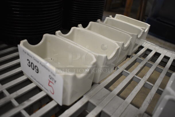 5 White Ceramic Sugar Caddies. 4.5x3x2. 5 Times Your Bid! - Image 3 of 3
