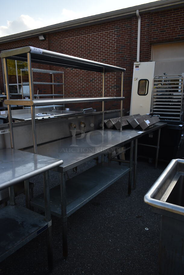 Stainless Steel Commercial Table w/ Metal Under Shelf and 2 Tier Over Shelf. - Image 1 of 6