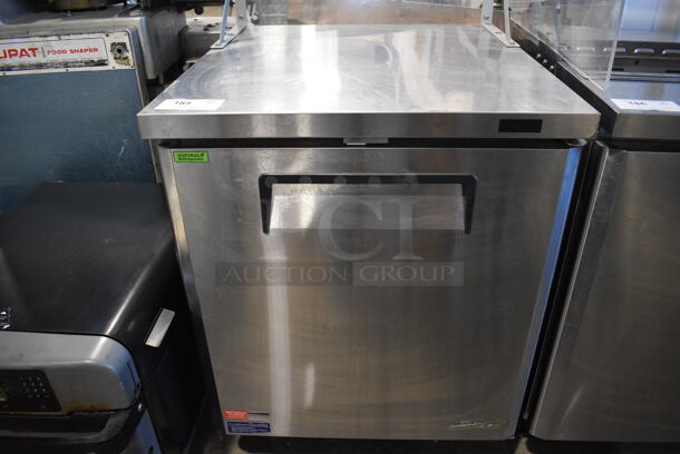 Turbo Air Model MUF-28-N-711S Stainless Steel Commercial Single Door Under Counter Freezer w/ Poly Clear Sneeze Guard. 115 Volts, 1 Phase. 27.5x30x63. Tested and Working! - Image 2 of 5