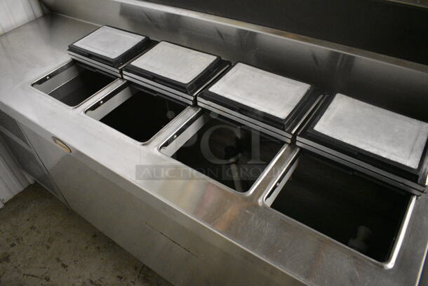 Randell Stainless Steel Commercial Dipping Cabinet w/ 4 Center Hinge Lids on Commercial Casters. 72x33x46.5. Tested and Working! - Image 4 of 6