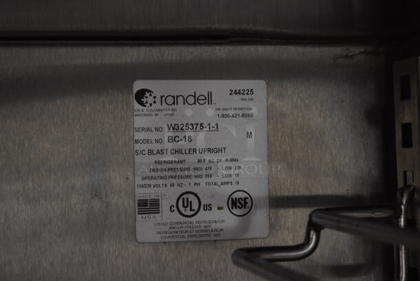 2013 Randell BC-18 Stainless Steel Commercial Floor Style Blast Chiller w/ 4 Probes. 115/230 Volts, 1 Phase. 40x36x70 - Image 5 of 6