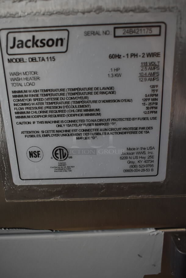 BRAND NEW SCRATCH AND DENT! 2024 Jackson DELTA115 Stainless Steel Commercial Carousel Type Underbar Glass Washer. 115 Volts, 1 Phase.  - Image 7 of 7
