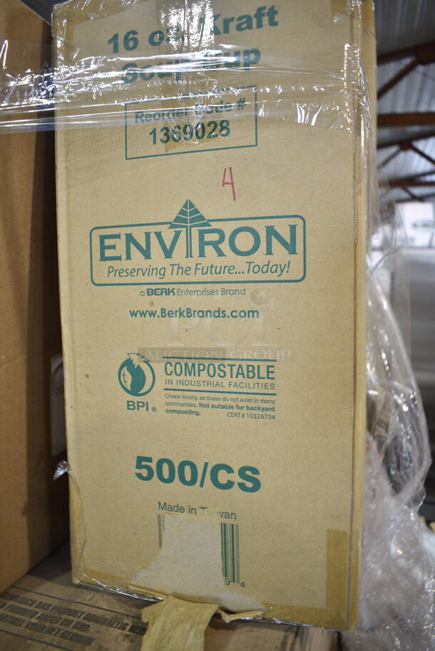 PALLET LOT of 41 BRAND NEW Boxes Including 7 Box Environ 1369015 CPLA Soup Lids, 4210-100-25WDL Containers, 5037Q743 Electra Medium 15 oz, Environ 1369028 16 oz Kraft Soup Cup. 41 Times Your Bid! - Image 5 of 5