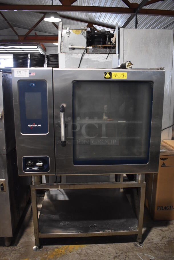 2016 Alto Shaam CTP7-20E Stainless Steel Commercial Electric Powered Combi Convection Oven on Commercial Equipment Stand. 208-240 Volts, 3 Phase.