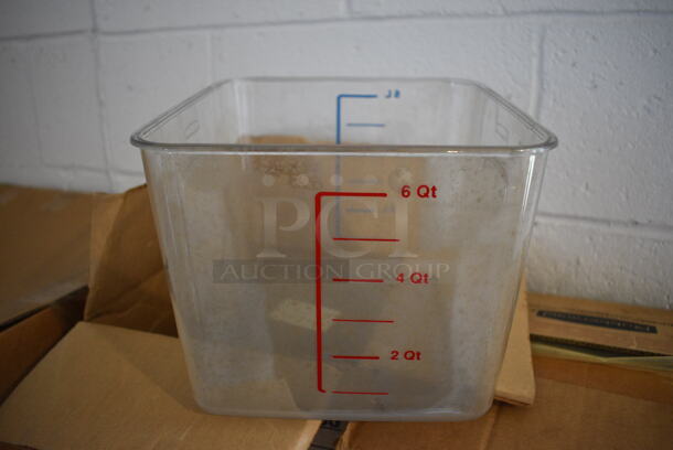 9 BRAND NEW IN BOX! Rubbermaid Clear Poly 6 Quart Containers. 9x8.5x7. 9 Times Your Bid!