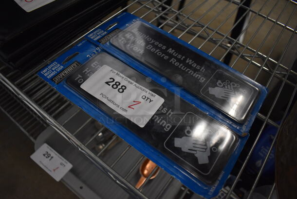 2 BRAND NEW! Employees Must Wash Hands Before Returning To Work Signs. 9x3. 2 Times Your Bid! - Image 3 of 3