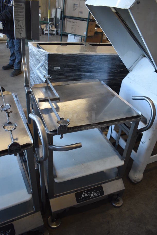 Face to Face Stainless Steel Commercial Floor Style Portable Meat Slicer Cutting Station on Commercial Casters. 24x27x54 - Image 3 of 8