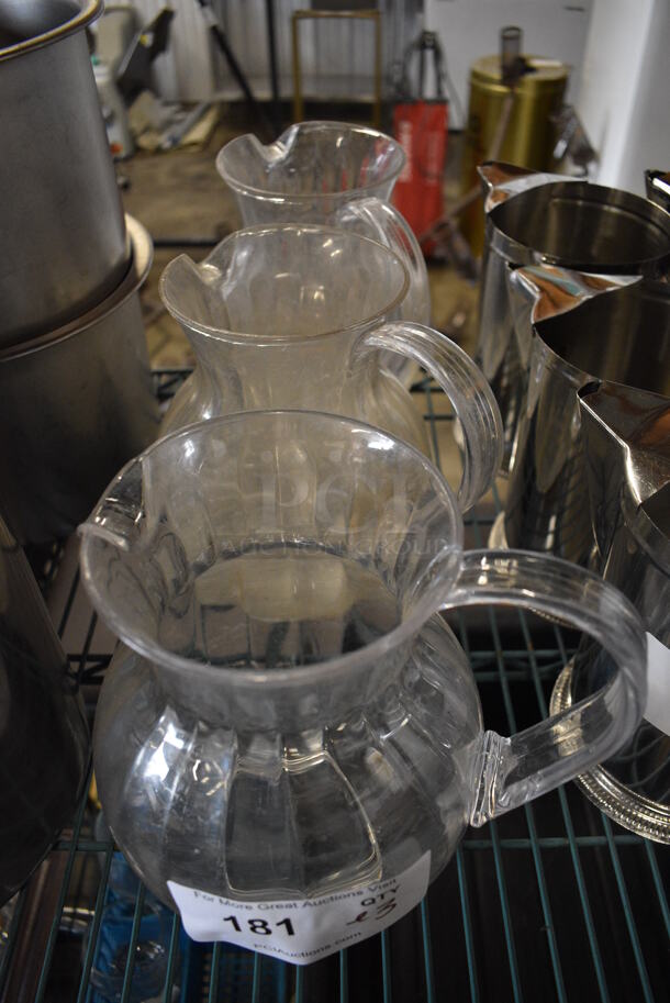 ALL ONE MONEY! Lot of 3 Clear Poly Pitchers! 8.5x6x9 - Image 2 of 3