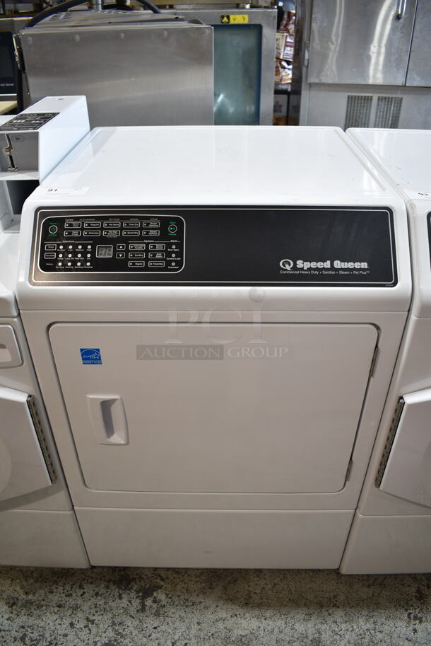 BRAND NEW SCRATCH AND DENT! Speed Queen DF7004WE 7 cu. ft. 27" Front Load Electric Dryer with Front Control, Pet Plus, and Steam - Free Use - Image 2 of 7