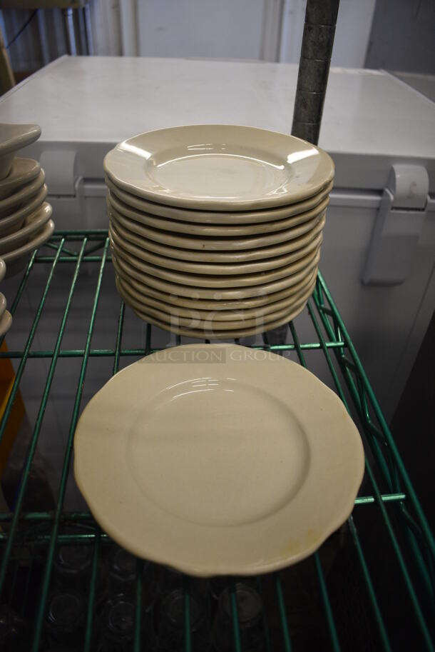 14 White Ceramic Plates. 6.5x6.5x1. 14 Times Your Bid!