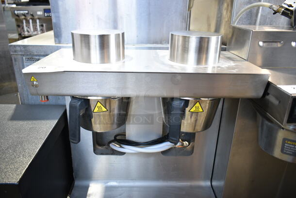 Jet 6 Twin Stainless Steel Commercial Countertop Double Coffee Machine w/ 2 Metal Brew Baskets. 230-240 Volts, 1 Phase.  - Image 3 of 7