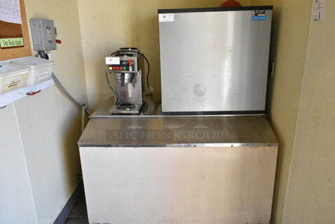 KoolAire Stainless Steel Commercial Ice Head on Commercial Ice Bin. Does Not Include Coffee Machine. This Unit Was In Working Condition When the Restaurant Closed. (kitchen)