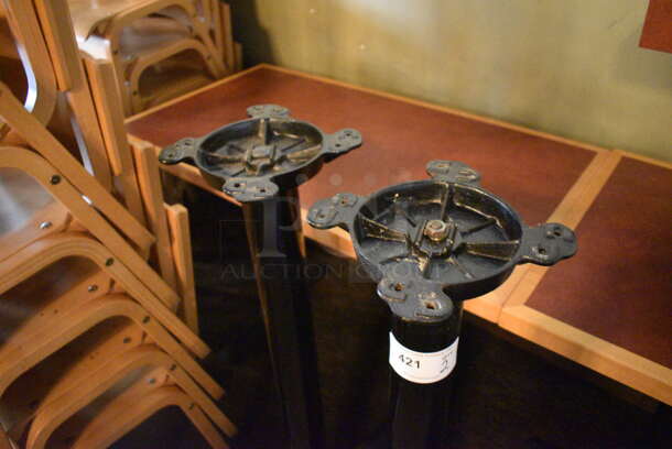 2 Black Metal Bar Height Table Bases. BUYER MUST REMOVE. 10x10x40. 2 Times Your Bid! (Susquehanna Ale House) - Image 2 of 3
