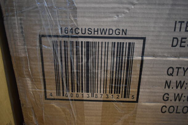 BRAND NEW SCRATCH AND DENT! Box of 4 Lancaster Table & Seating 164CUSHWDGN Vinyl Cushion for Wood Chair and Barstool. - Image 4 of 6