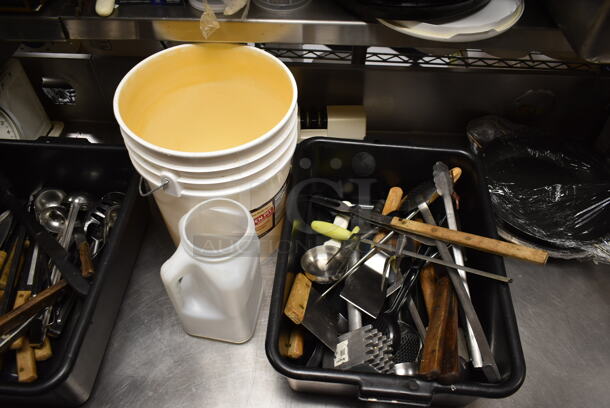 ALL ONE MONEY! Lot of Items on Tabletop Including Strainer and Poly Lids. (kitchen #2) - Image 3 of 4
