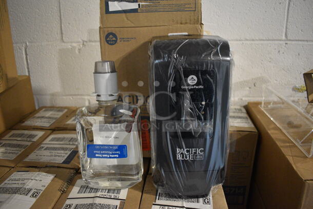 4 BRAND NEW IN BOX! Georgia Pacific Poly Pacific Blue Wall Mount Soap Dispenser w/ Bottle of Gentle Foam Soap. 5x5x11. 4 Times Your Bid! - Image 2 of 6