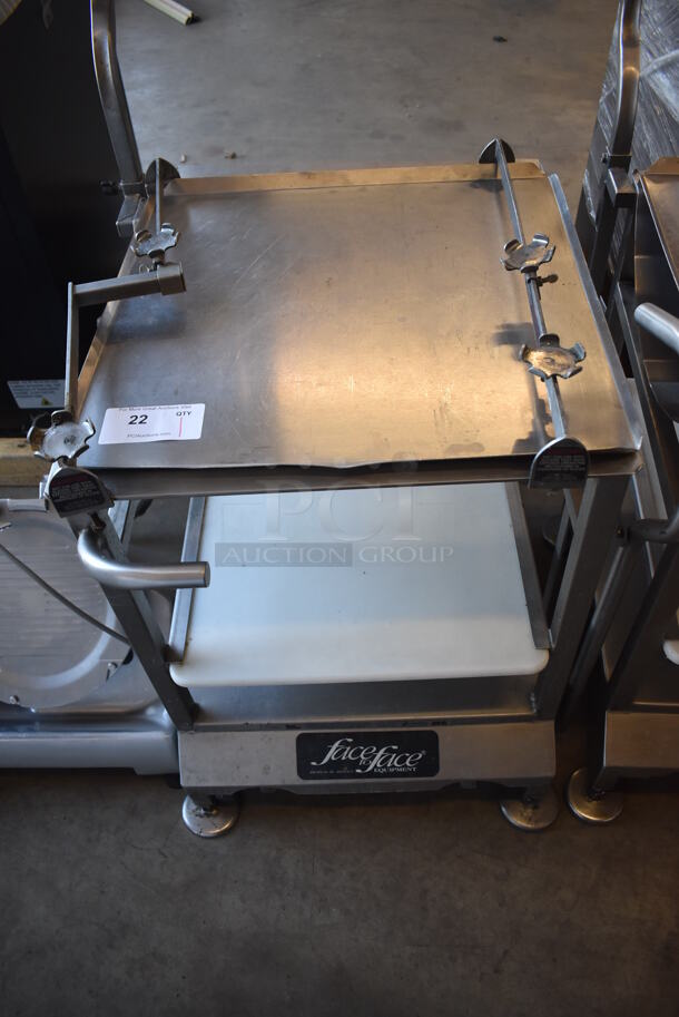 Face to Face Stainless Steel Commercial Floor Style Portable Meat Slicer Cutting Station on Commercial Casters. 24x27x54 - Image 5 of 8