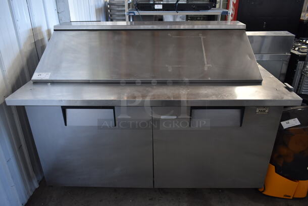 True QA-60-24M-B Stainless Steel Commercial Sandwich Salad Prep Table Bain Marie Mega Top on Commercial Casters. 115 Volts, 1 Phase. Tested and Powers On But Does Not Get Cold - Image 1 of 8