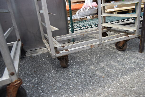 Metal Commercial Pan Transport Rack w/ Top Guide for Rack Oven on Commercial Casters.  - Image 2 of 2