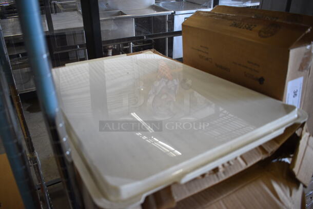 13 BRAND NEW IN BOX! White Poly Dough Bin Lids. 18x26x1. 13 Times Your Bid! - Image 2 of 4