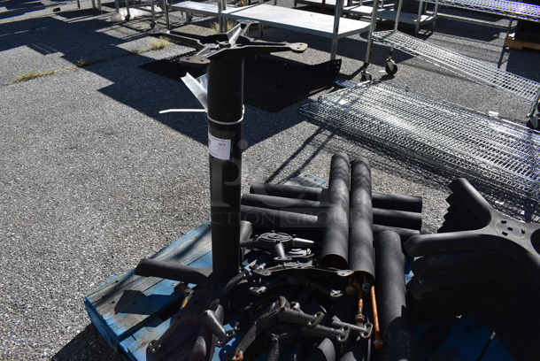 PALLET LOT of Black Metal Table Base and Pieces for 8 More Black Metal Table Bases. 22x22x28 - Image 6 of 8