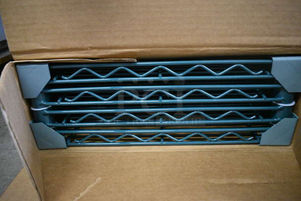 ALL ONE MONEY! Lot of 4 BRAND NEW IN BOX! Metro Green Finish Wire Shelves. 30x18x1.5