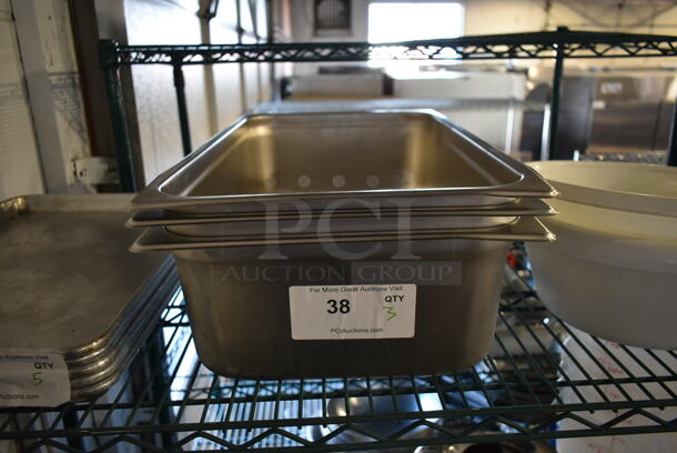 3 Stainless Steel Full Size Drop In Bins. 1/1x6. 3 Times Your Bid!