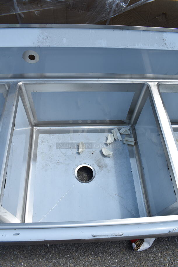 BRAND NEW SCRATCH AND DENT! Regency 600S42424224 Stainless Steel 4 Bay Sink w/ Dual Drain Board. No Legs. Bays 24x24x13.5. Drain Boards 22x26 - Image 5 of 8
