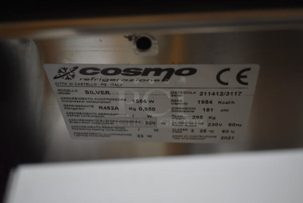 2021 Cosmo SILVER Stainless Steel Commercial Open Grab N Go Merchandiser. See Pictures For Side Panel Glass Damage. 230 Volts. - Image 10 of 10
