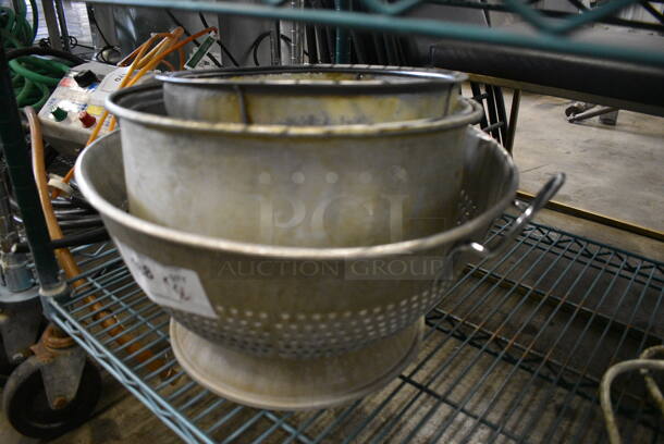 ALL ONE MONEY! Lot of 4 Various Metal Items; Colander, Strainer and 2 Bins. Includes 20x16x8 - Image 2 of 3