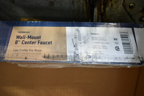 BRAND NEW SCRATCH AND DENT! Waterloo 750PRWL8XLF 0.65 GPM Low Profile Wall-Mounted Pre-Rinse Faucet with 8" Centers - Image 3 of 3