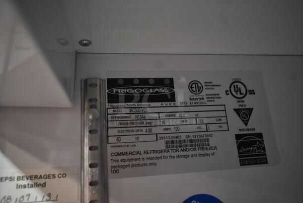 Frigoglass MC300-V2L Metal Commercial Single Door Reach In Cooler Merchandiser w/ Poly Coated Racks on Commercial Casters. 115 Volts, 1 Phase.  Tested and Working! - Image 4 of 4