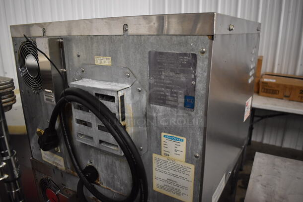 2 Turbochef NGC Stainless Steel Commercial Electric Powered Rapid Cook Ovens w/ Stainless Steel Commercial Equipment Stand on Commercial Casters. 208/240 Volts, 1 Phase. 30x30x55. 2 Times Your Bid! - Image 10 of 12
