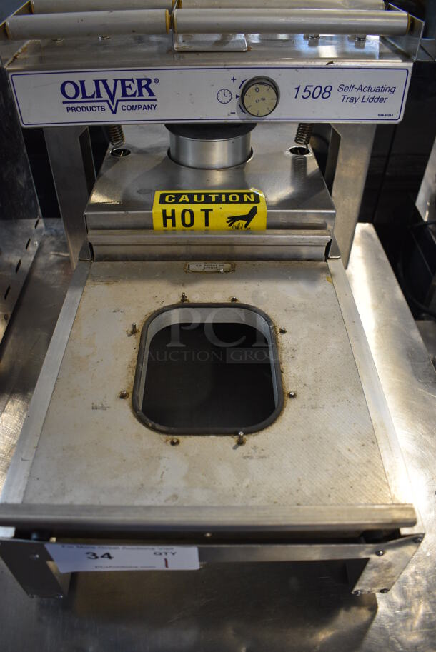 Oliver Model 1508 Metal Commercial Countertop Self-Actuating Tray Lidder. 120 Volts, 1 Phase. 16x28x14. Tested and Working! - Image 4 of 6