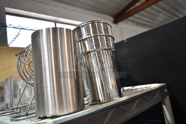 ALL ONE MONEY! Tier Lot of Various Items Including Metal Bins and Glass Bottles.  - Image 5 of 9