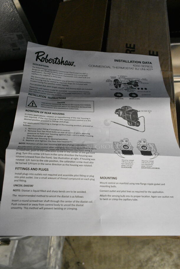 3 BRAND NEW SCRATCH AND DENT! Items Including Robertshaw Industries 4350-028 Gas Thermostat Kit, Robertson 2416E Unit, Knob. 3 Times Your Bid!  - Image 7 of 7