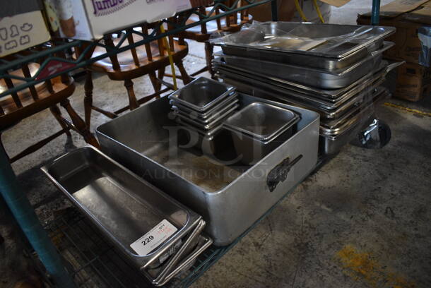 ALL ONE MONEY! Tier Lot of Various Items Including Stainless Steel Full Size Drop In Bins and Metal Baking Pan - Image 6 of 6
