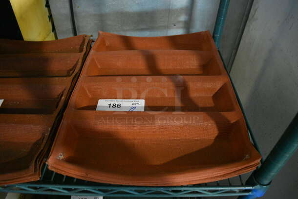 12 Orange Silform 4 Loaf Baking Pan Liners. 18x13x1.5. 12 Times Your Bid! - Image 1 of 3