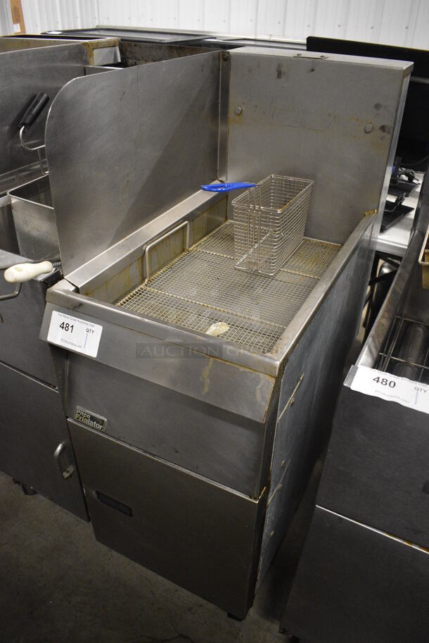 Pitco Frialator Model BB14G Stainless Steel Commercial Floor Style Dumping Station w/ Left Side Splash Guard and Basket on Commercial Casters. 16x31.5x47 - Image 2 of 5