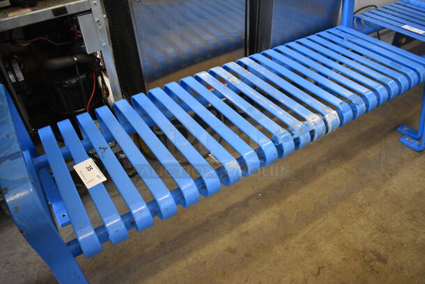 Blue Metal Bench. 60x26x24.5 - Image 4 of 4