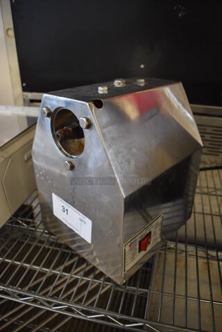 Omcan ERT12 Stainless Steel Commercial Countertop Meat Grinder Power Hub. 110 Volts, 1 Phase. 8.5x9.5x12. Tested and Powers On But Parts Do Not Move