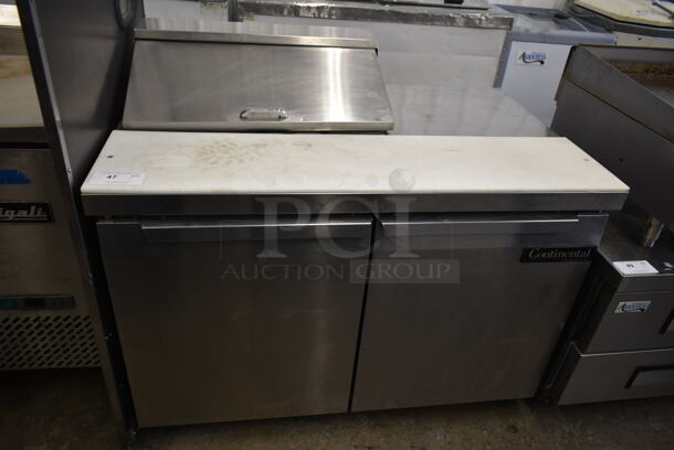 2016 Continental DL48-8 Stainless Steel Commercial Sandwich Salad Prep Table Bain Marie Mega Top on Commercial Casters. 115 Volts, 1 Phase. Tested and Working!