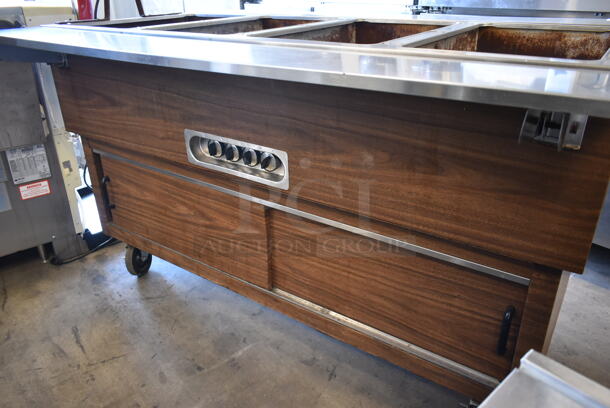 Duke Stainless Steel Commercial Electric Powered 4 Bay Steam Table w/ Sneeze Guard on Commercial Casters. - Image 7 of 9