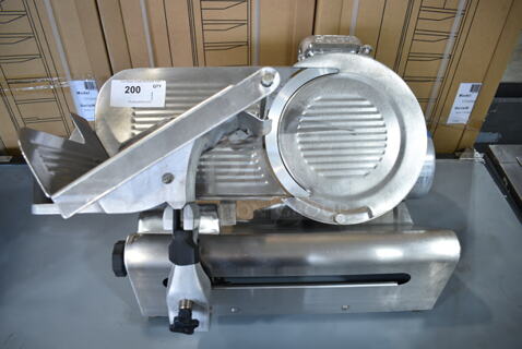 Stainless Steel Commercial Countertop Meat Slicer w/ Blade Sharpener. Tested and Working!