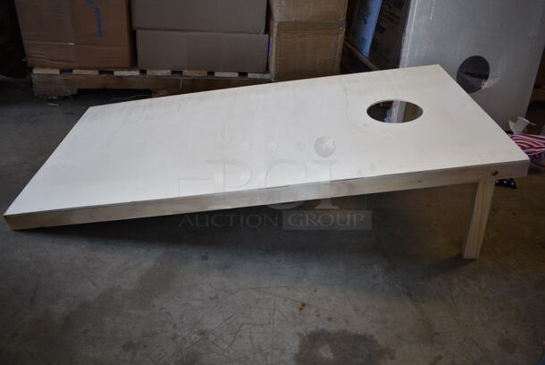 BRAND NEW SCRATCH AND DENT! Backyard Pro Courtyard Series 2' x 4' Plain Wood Cornhole Set - Image 6 of 6