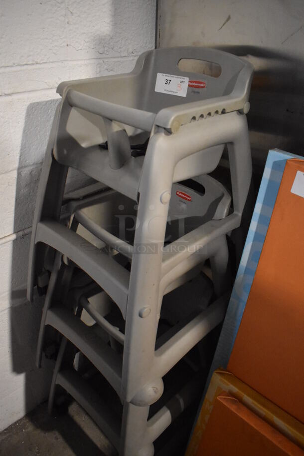 3 Rubbermaid Gray Poly High Chairs. 23x23x31. 3 Times Your Bid! - Image 2 of 4