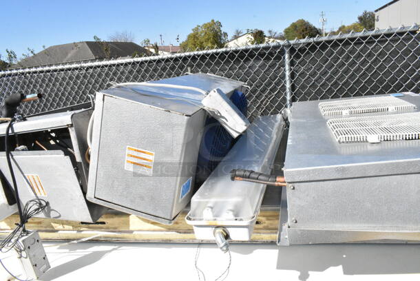 4 Walk In Boxes that Make 1 10'x40' Combo Box w/ Laneurop CLTEW28-3 200-230 Volt, 3 Phase Compressor, Copeland WJWL-0200-TAC-001 208/230 Volt, 3 Phase Compressor, Heatcraft HWN008H2B 208-230 Volts, 1 Phase Compressor, Heatcraft ADT090AK 115 Volt, 1 Phase Evaporator Fan, Heatcraft ADT104AK 115 Volt, 1 Phase Evaporator Fan, Heatcraft SM090AE 115 Volt, 1 Phase Evaporator Fan, Heatcraft SM156AE 115 Volts, 1 Phase Evaporator Fan. 4 Times Your Bid! Information Provided By The Consignor But Not Verified By PCI Auctions. Picture of the Unit Before Removal Is Included In the Listing. - Image 4 of 12
