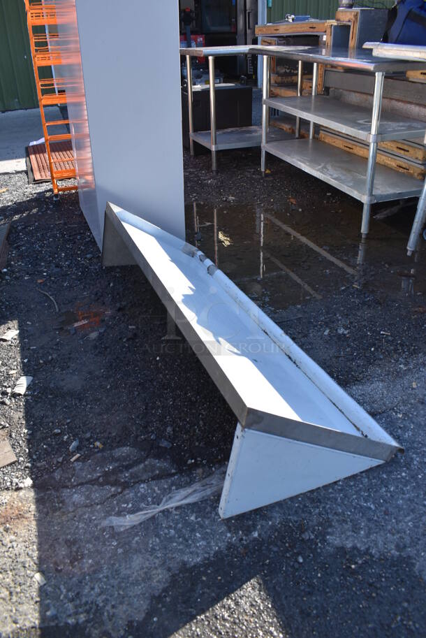 Stainless Steel Shelf w/ Wall Mount Brackets. 63x23x14 - Image 3 of 5